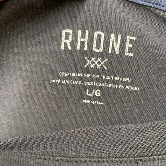 Rhone Men Element Tee S/S TShirt Large Solid black Pima Cotton blend - Picture 3 of 10